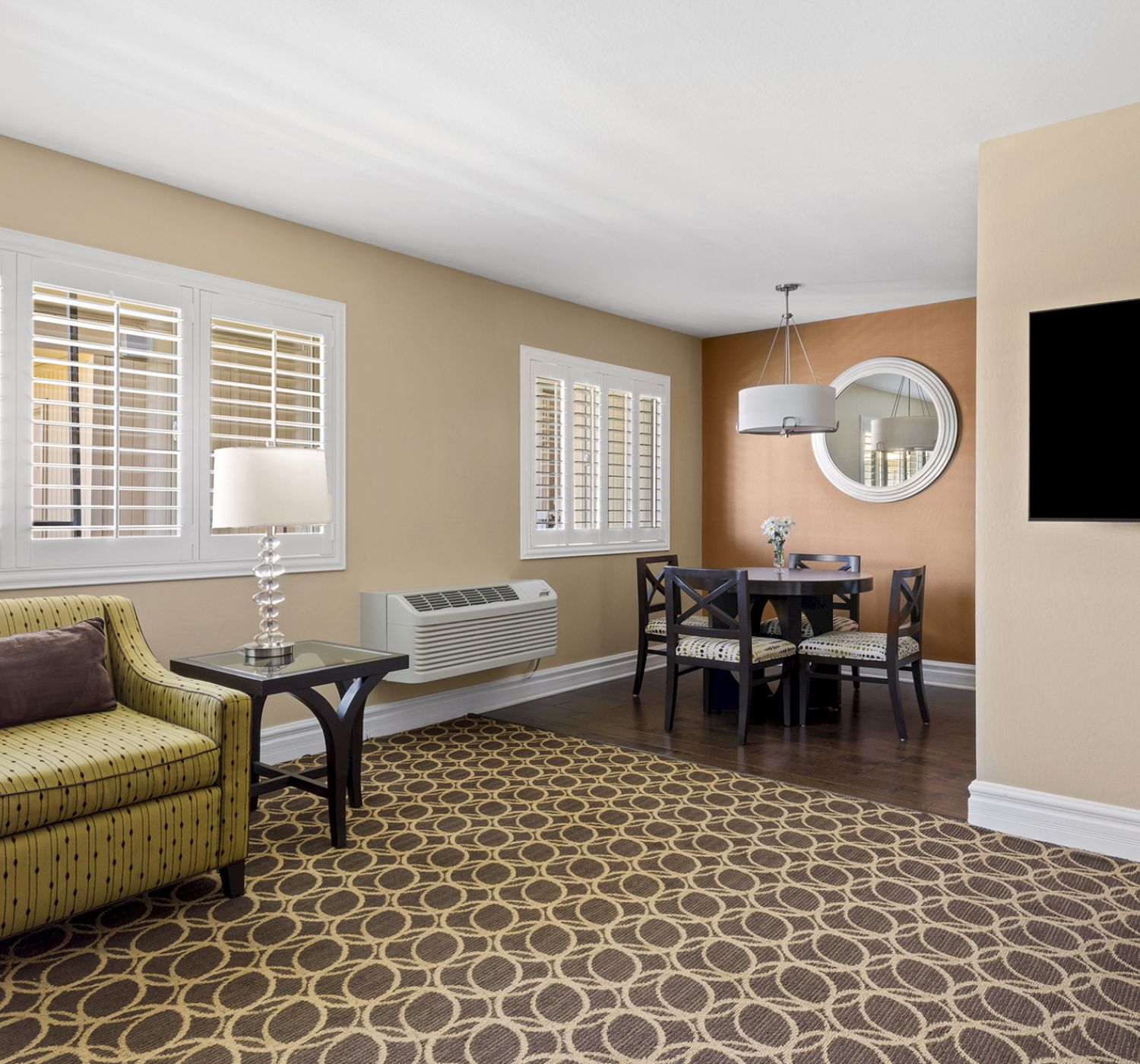 living room and dining room